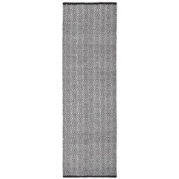 Homescapes Trance Diamond Pattern Recycled Fibre Rug - Black / 200cm - thumbnail 3