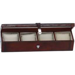 Luxury Leather Watch and Bracelet Storage Box - Chestnut - thumbnail 3