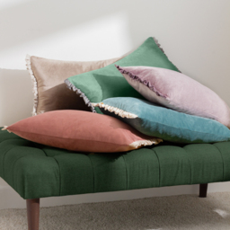 Tilly Velvet Cushion 30 x 50cm - Sage/Grey / Feather - thumbnail 4