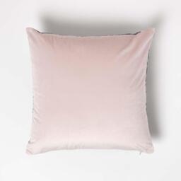 Floral Peacock Black Teal Filled Velvet Cushion - Black - thumbnail 3