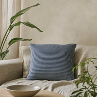 Beynac Ribbed Cotton Cushion Covers Set of 2 - Grey