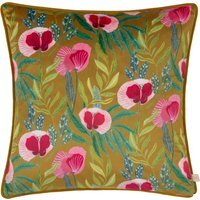 House Of Bloom Poppy Piped Cushion - Saffron / 80 Polyester 20 Feather