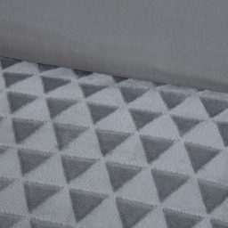 Diamond Cut Teddy Polyester Fleece Duvet Cover Set with Pillowcase - Silver / Double - thumbnail 3