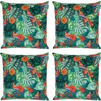 Parrot Print Outdoor Cushion (Set of 4) - Green - image 1