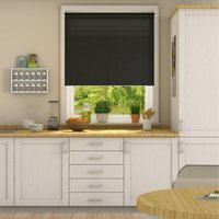 152cm Drop, 25mm Slat PVC Venetian Blind - Black / 60cm