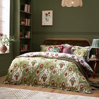 Dawson Ikat Reversible Duvet Cover Set - Cedar Green / Single - image 1