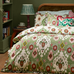 Dawson Ikat Reversible Duvet Cover Set - Cedar Green / Single - thumbnail 4