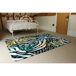 Tropical Leaves  Animal Print Rug - Green / 150cm - thumbnail 3