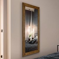 MirrorOutlet Farmhouse Dark Natural Wood Full Length Mirror - Brown