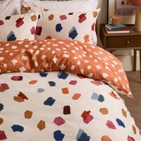 Astrid Reversible Soft Touch Duvet Cover Set - Multi/Orange / Single