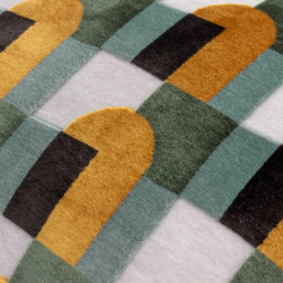 Keela Cut Velvet Cushion - Gold-Blue - thumbnail 2