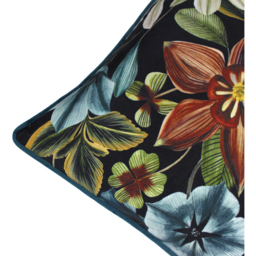 Midnight Garden Floral Square Feather Rich Cushion - Teal / 60cm - thumbnail 3
