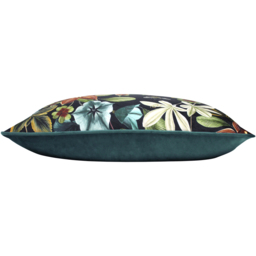 Midnight Garden Floral Square Feather Rich Cushion - Teal / 60cm - thumbnail 2