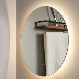Hay Bathroom Round LED Mirror with Touch Demist - Silver - thumbnail 5