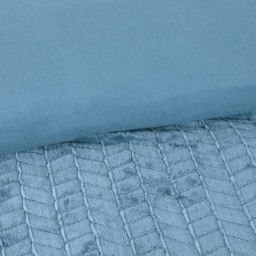 Chevron Faux Teddy Polyester Fleece Duvet Cover Set with Pillowcase - Blue / King - thumbnail 3