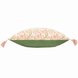 Delphine Floral Tasselled Cushion - Coral / 1.347kg - thumbnail 5