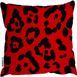 Leopard print in red Outdoor Cushion - Red / 60cm - thumbnail 2