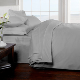 200 Thread Count Cotton Quilt Cover - Silver / Single - thumbnail 2