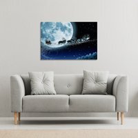 Magic Santa'S Sleigh Gallery Canvas - Blue / 77cm / 51cm - thumbnail 1