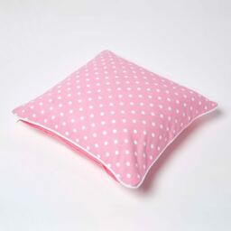 Cotton Polka Dots Cushion Cover - Pink / 45cm - thumbnail 4