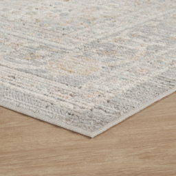 Maia Washable Living Room Traditional Floral Oriental Area Rug Low Pile Non Slip - Grey / 300cm - thumbnail 3