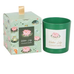 Serene Water Lily Candle For Relaxation And Gifting - Green - thumbnail 2