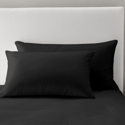 Soft Touch Plain Microfibre Duvet Cover and Pillowcase Set - Black / King - thumbnail 4