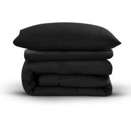 Soft Touch Plain Microfibre Duvet Cover and Pillowcase Set - Black / King - thumbnail 2