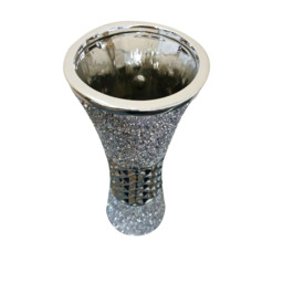 Large Ceramic Flower Vase - Silver - Silver - thumbnail 4