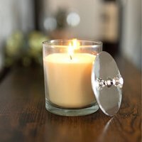 Fresh Lemon Scented Candle Pot - Clear,Silver,Ivory