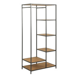 Seaford Clothes Rack and Shelves - Wild Oak and Black / 5 - thumbnail 3