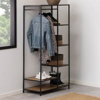 Seaford Clothes Rack and Shelves - Wild Oak and Black / 5