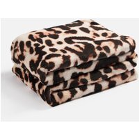 Ultra Soft Leopard Print Throw - Brown - image 1