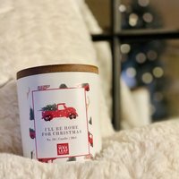 I'll Be Home For Christmas Wooden Wick Christmas Candle  - White