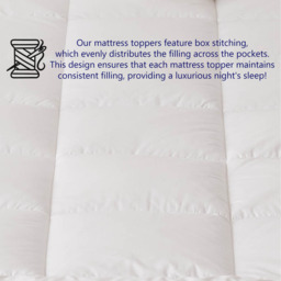 Memory Foam Cushioned Anti Allergy Mattress Topper - White / 150cm - thumbnail 4