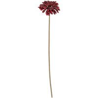 Set of 3 Burgundy Artificial Gerbera Stems - Burgundy