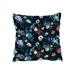 Roses  Other Bright Flowers Outdoor Cushion - Blue / 60cm - thumbnail 2