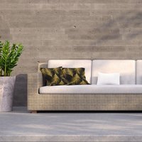 Golden palm leaves Outdoor Cushion - Yellow / 60cm - thumbnail 1