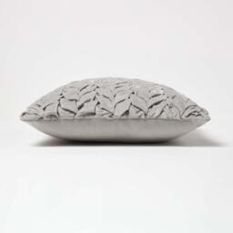 Grace Pleated Pink Velvet Cushion - Grey - thumbnail 4