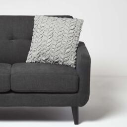 Grace Pleated Pink Velvet Cushion - Grey - thumbnail 2