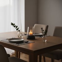 Kira Complements Grey Marble And Glass Candle Holder - Grey