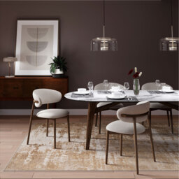 Distressed Effect Abstract Living Area Rug - Beige / 290 x 200cm - thumbnail 2