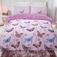 Dreamscene Butterfly Heaven Duvet Cover Bedding Set - Purple / Double - thumbnail 1