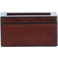 Premium Leather Double Watch Case with See-Through Lid - Chestnut - image 1