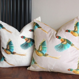 Country Flying Pheasants Cushion - Multicolour / Polyester - thumbnail 5