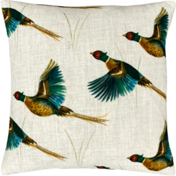 Country Flying Pheasants Cushion - Multicolour / Polyester - thumbnail 2