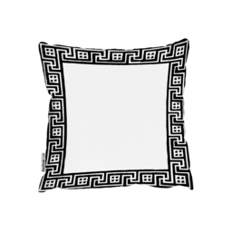 Greek Traditional Meandor Outdoor Cushion - Black / 60cm - thumbnail 2