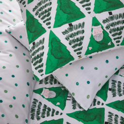Hide and Seek Santa Christmas Duvet Cover Set - Green / Single - thumbnail 4