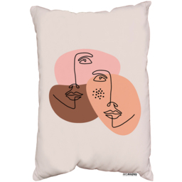 Modern Contemporary Minimalist Woman Portrait Cushion - White - thumbnail 2