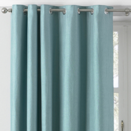Set of 2 Atlantic Twill Woven Room Darkening Eyelet Curtains - Duck Egg / 229cm - thumbnail 3